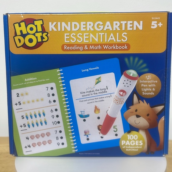 HOT DOTS Kindergarten Essentials Reading and Math Workbook with Interactive Pen - Picture 2 of 4